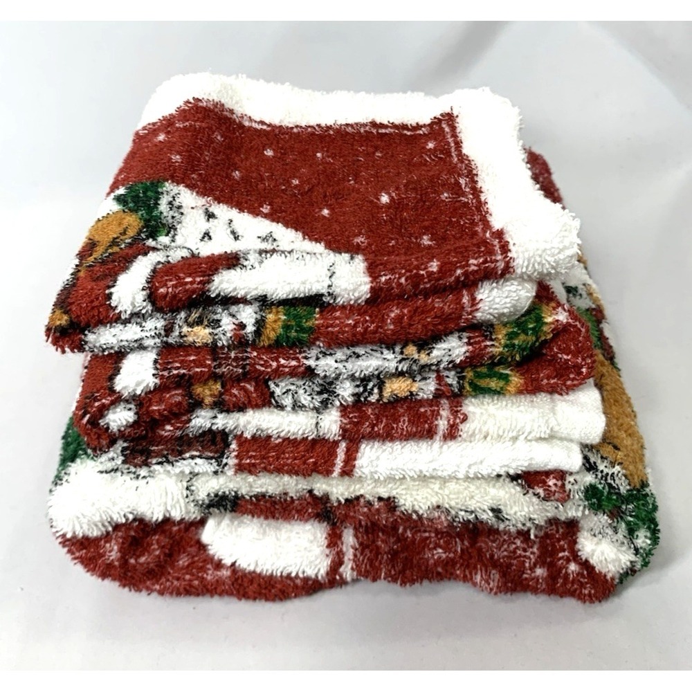 Christmas Towel Set Printed Santa Vintage Thailand 3 Pieces: Bath,‎ Hand, Face